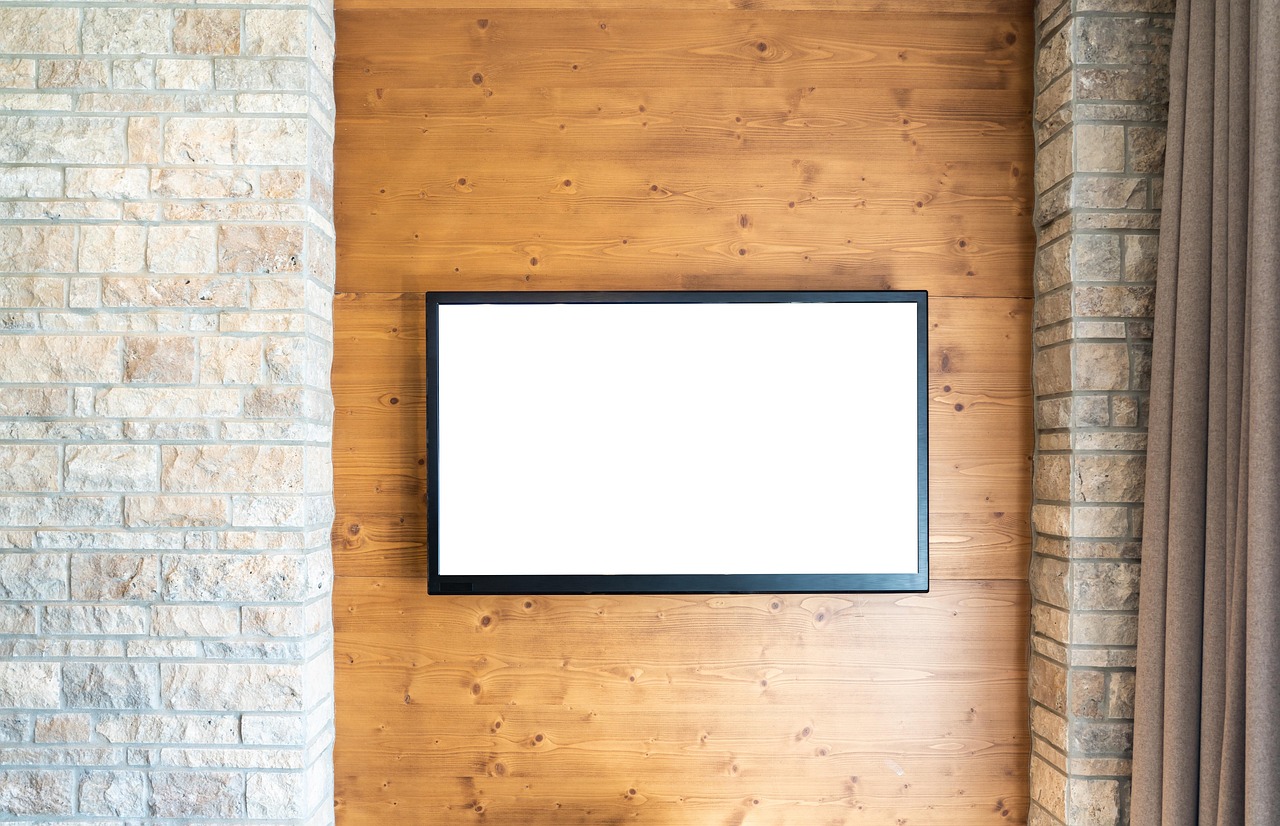 Clear flat-screen smart television in a modern living room